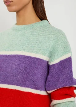 Striped crew-neck wool jumper