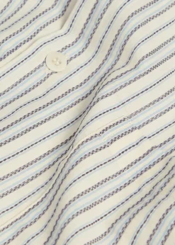 Striped embroidered cotton shirt