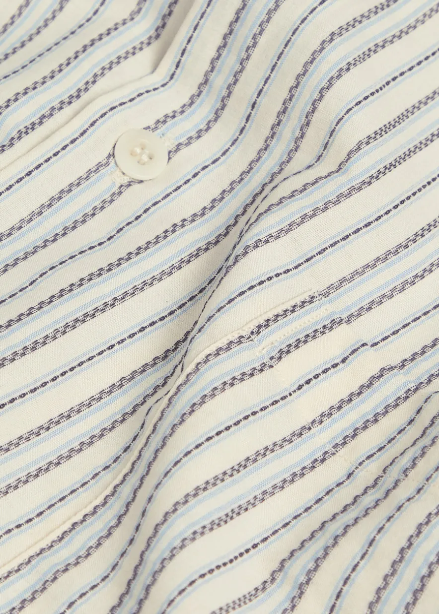 Striped embroidered cotton shirt