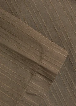 Striped embroidered cotton shirt