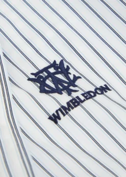 Striped embroidered cotton shirt