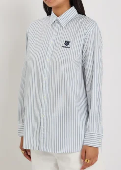Striped embroidered cotton shirt