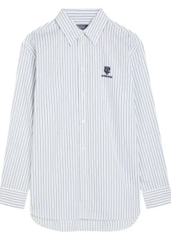 Striped embroidered cotton shirt