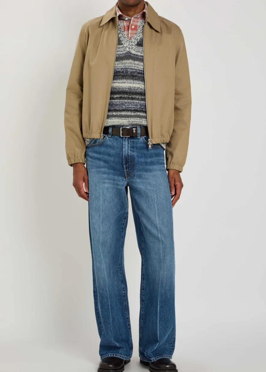 Striped-knit cashmere-blend vest