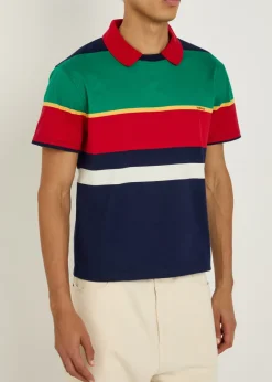 Striped layered cotton T-shirt