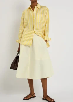 Striped linen and cotton-blend shirt
