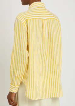 Striped linen and cotton-blend shirt