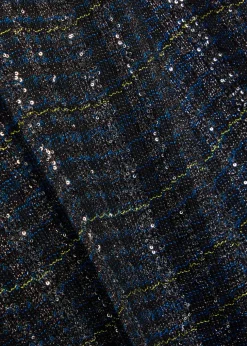 Striped metallic-weave trousers