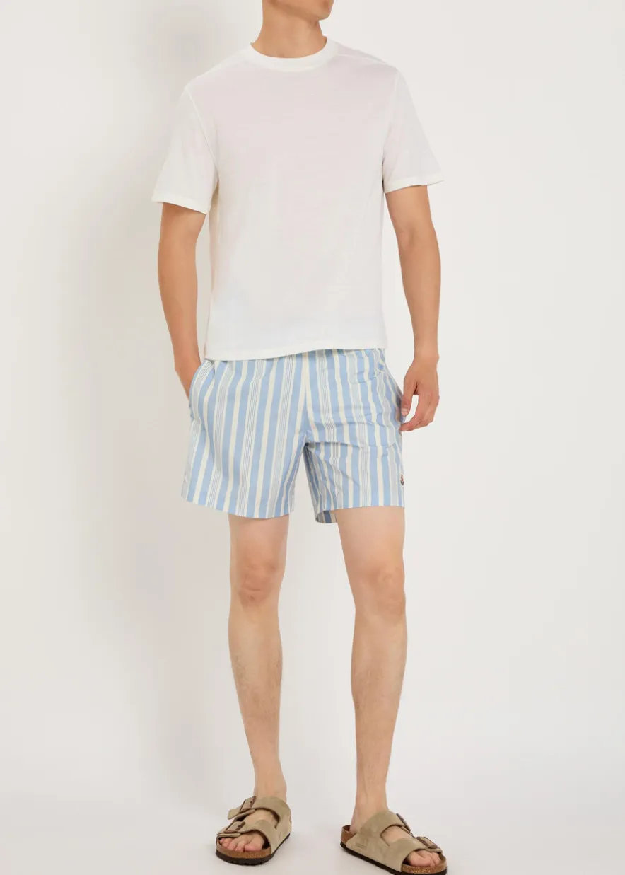 Striped nylon swim shorts
