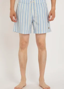 Striped nylon swim shorts