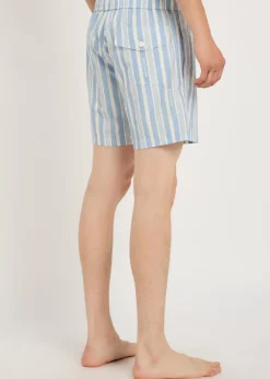 Striped nylon swim shorts