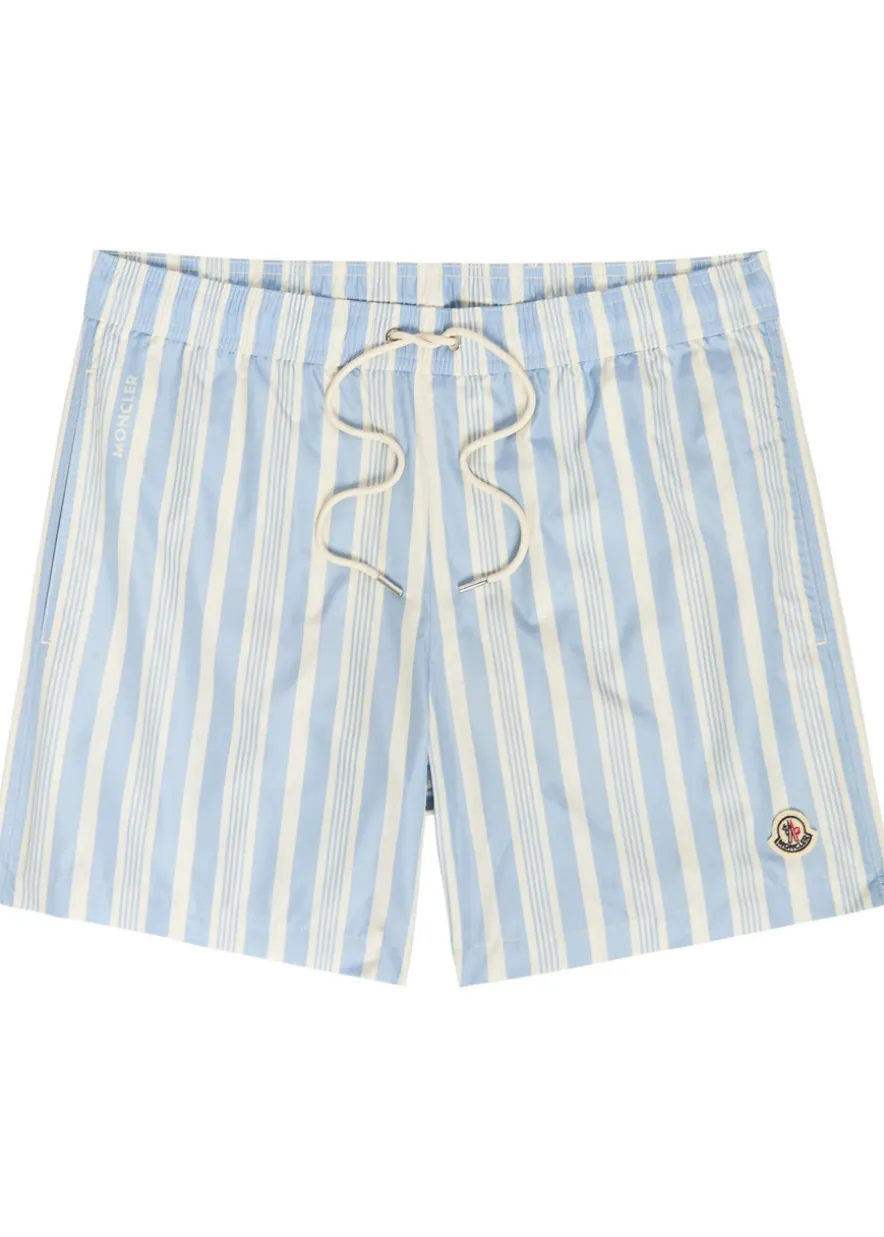 Striped nylon swim shorts