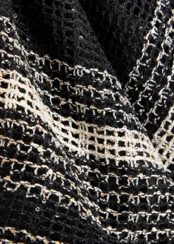 Striped open-back mesh swimsuit