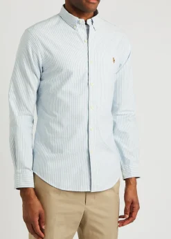 Striped piqué cotton Oxford shirt