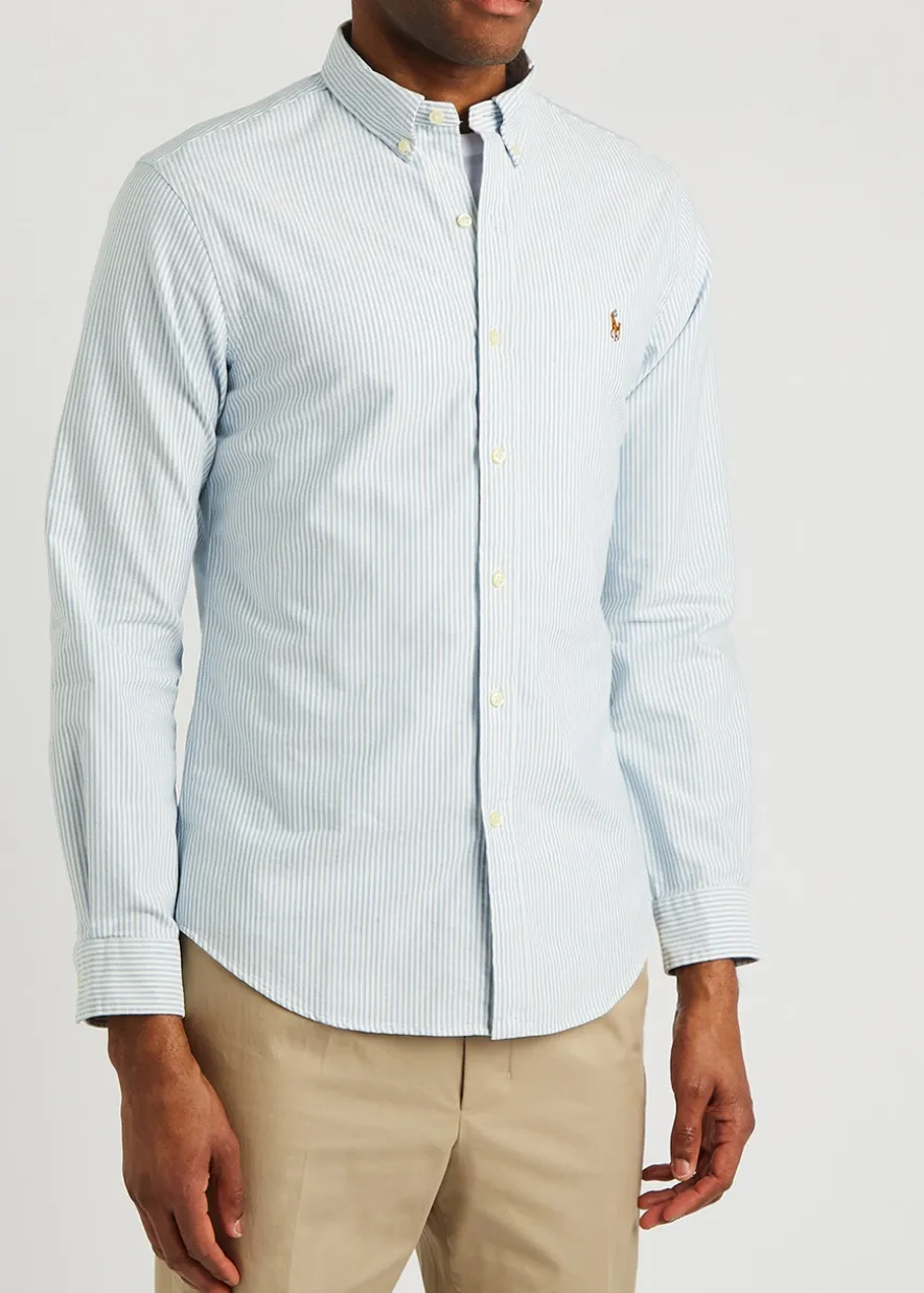 Striped piqué cotton Oxford shirt