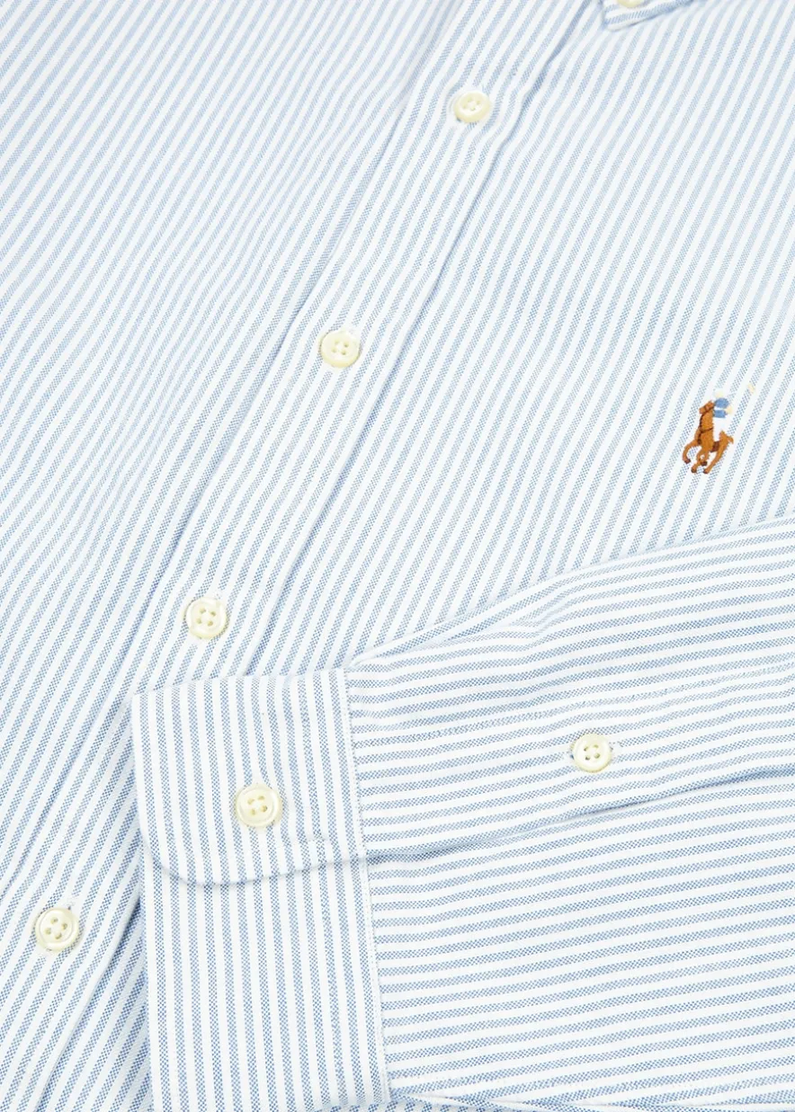 Striped piqué cotton Oxford shirt