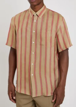 Striped satin-twill shirt