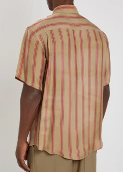 Striped satin-twill shirt