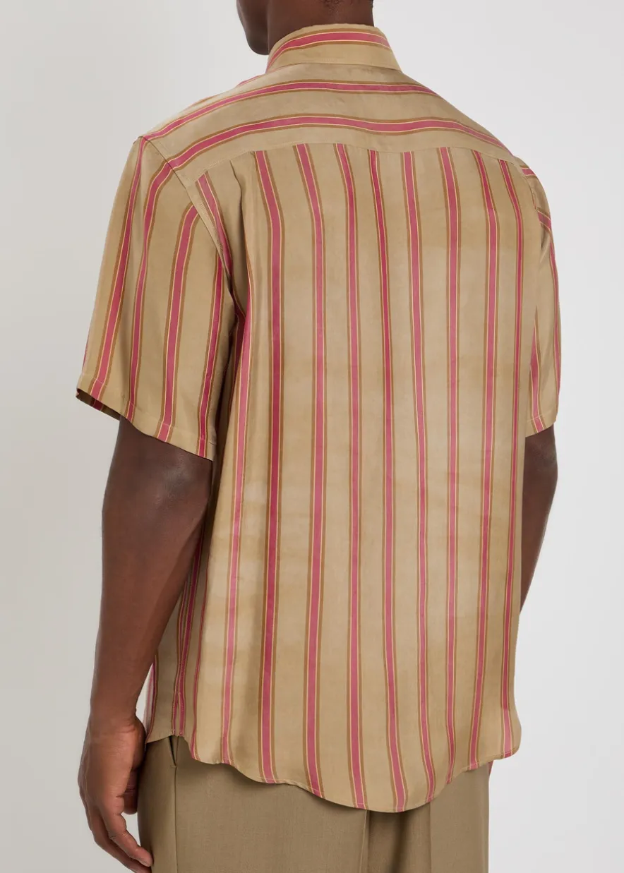 Striped satin-twill shirt