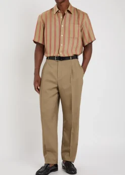 Striped satin-twill shirt