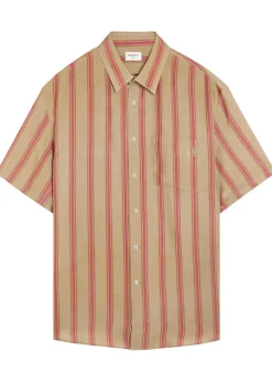 Striped satin-twill shirt