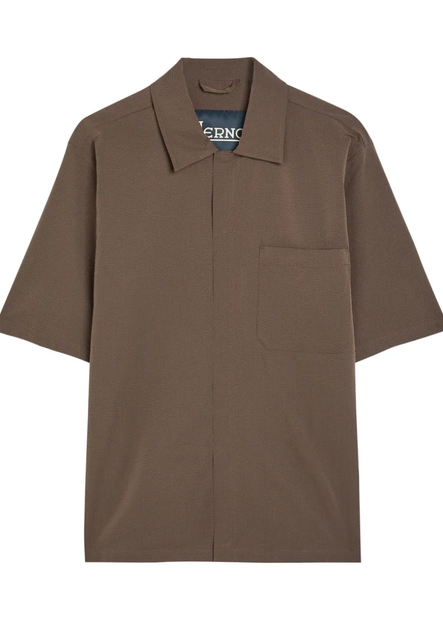 Striped seersucker shirt