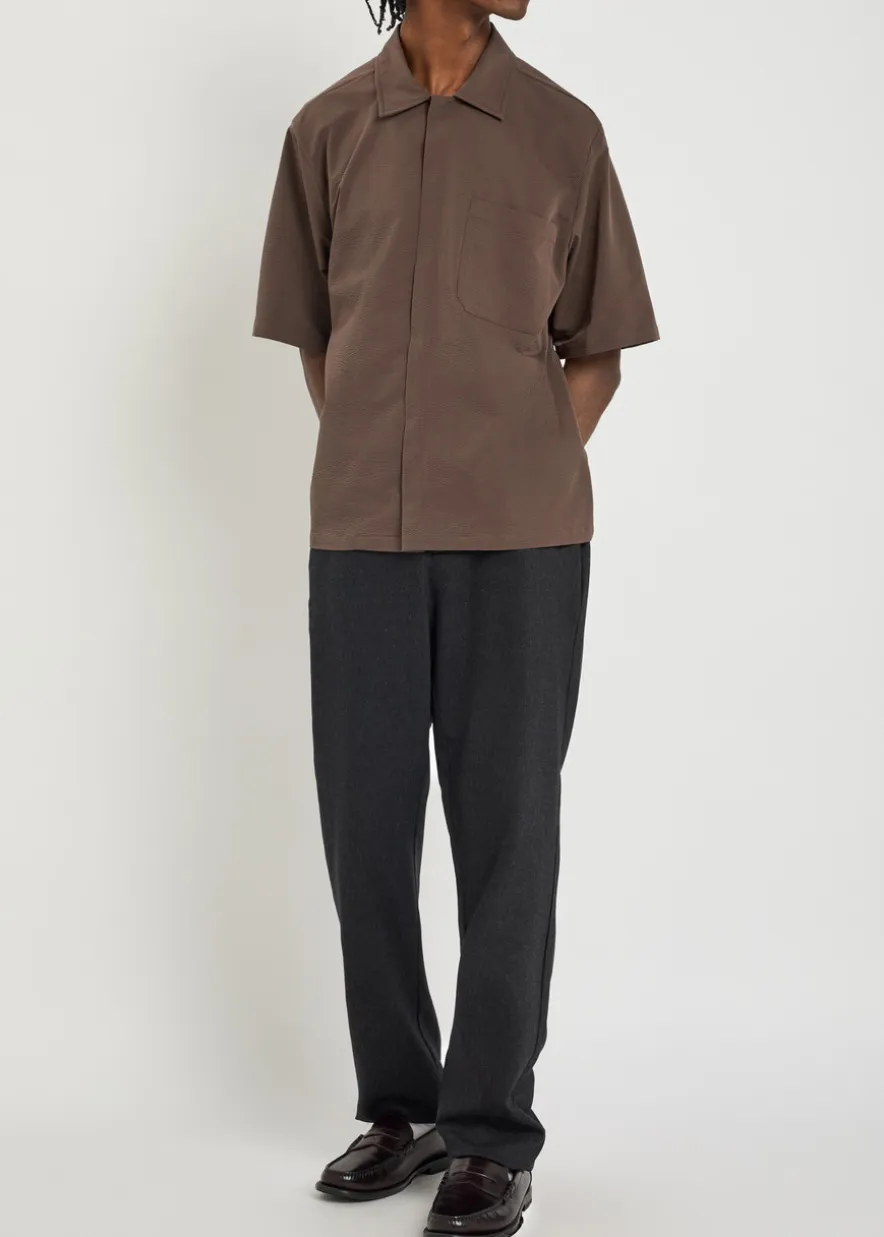 Striped seersucker shirt