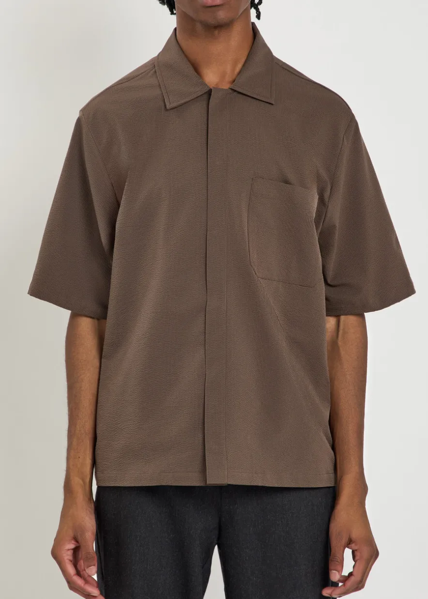 Striped seersucker shirt