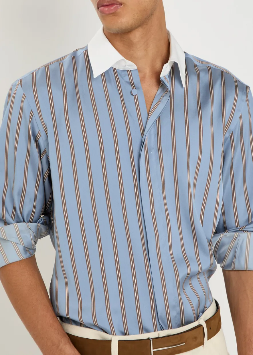 Striped silk shirt