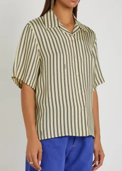 Striped silk-twill shirt