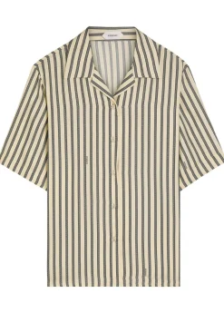 Striped silk-twill shirt