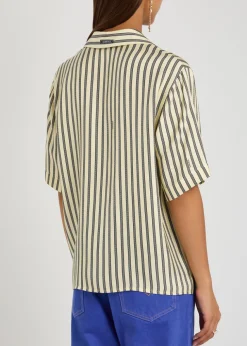 Striped silk-twill shirt