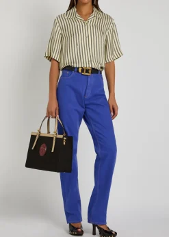 Striped silk-twill shirt