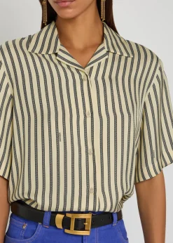 Striped silk-twill shirt