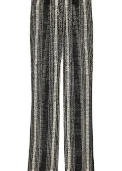 Striped slim-leg open-knit beach trousers