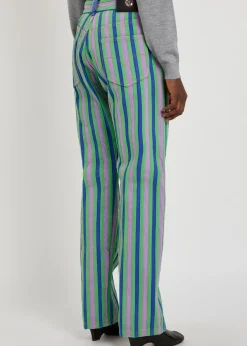 Striped straight-leg jeans