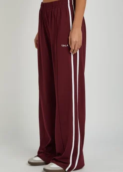 Striped straight-leg jersey sweatpants
