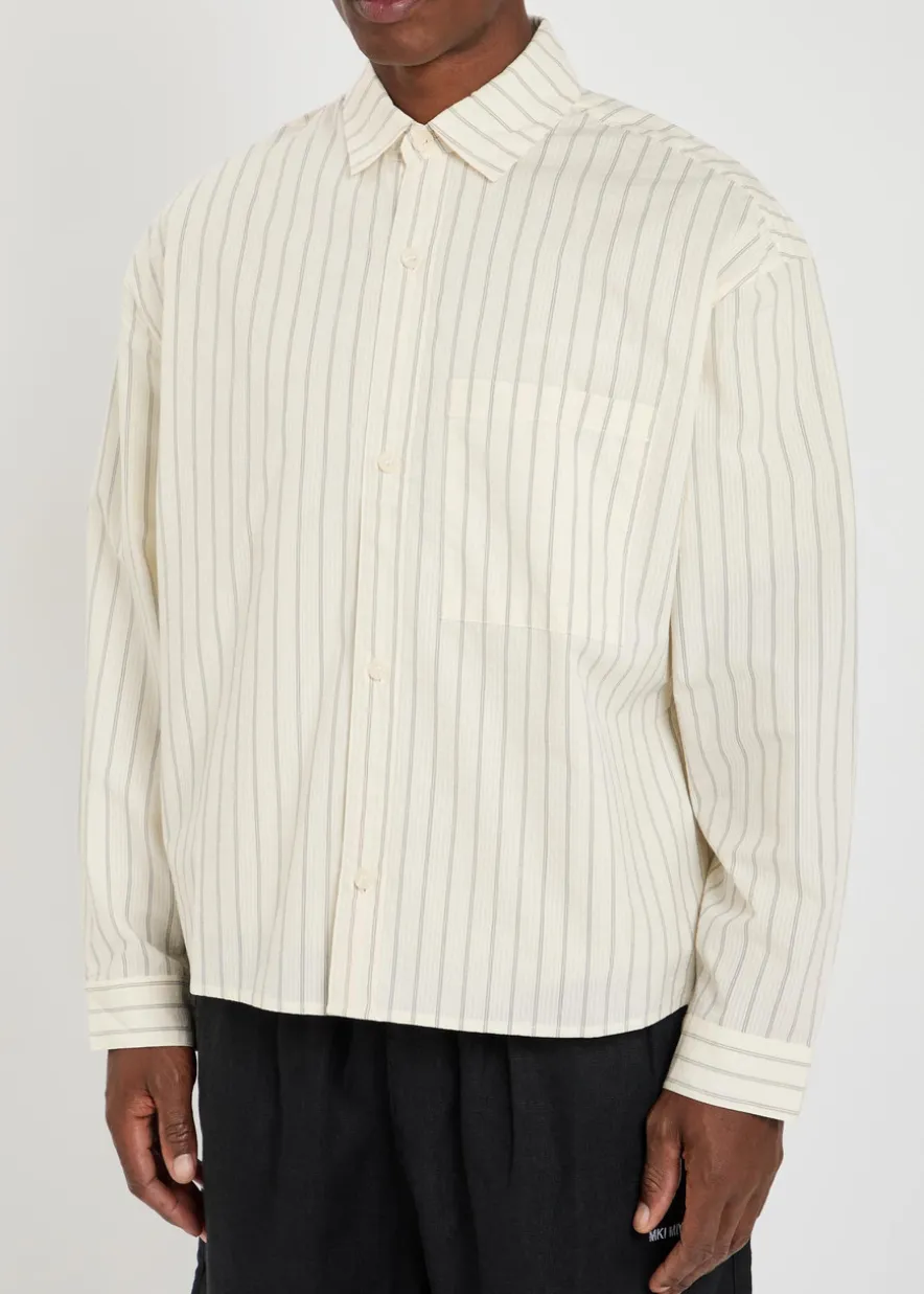 Striped textured cotton shirt