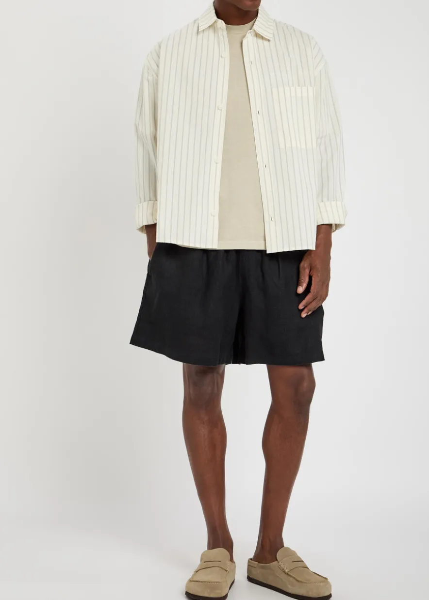 Striped textured cotton shirt