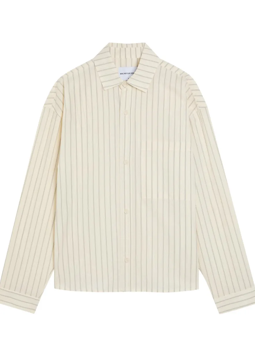 Striped textured cotton shirt
