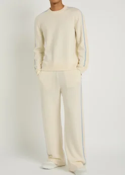 Striped wool and cashmere-blend sweatpants