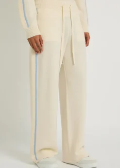 Striped wool and cashmere-blend sweatpants