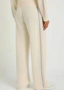 Striped wool and cashmere-blend sweatpants