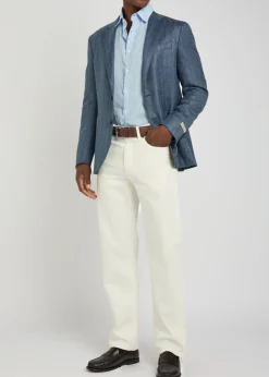 Striped wool and silk-blend blazer