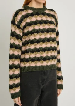 Striped wool-blend jumper