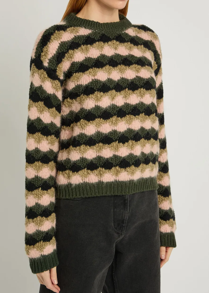 Striped wool-blend jumper