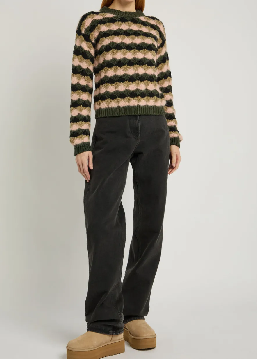 Striped wool-blend jumper