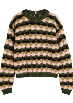 Striped wool-blend jumper