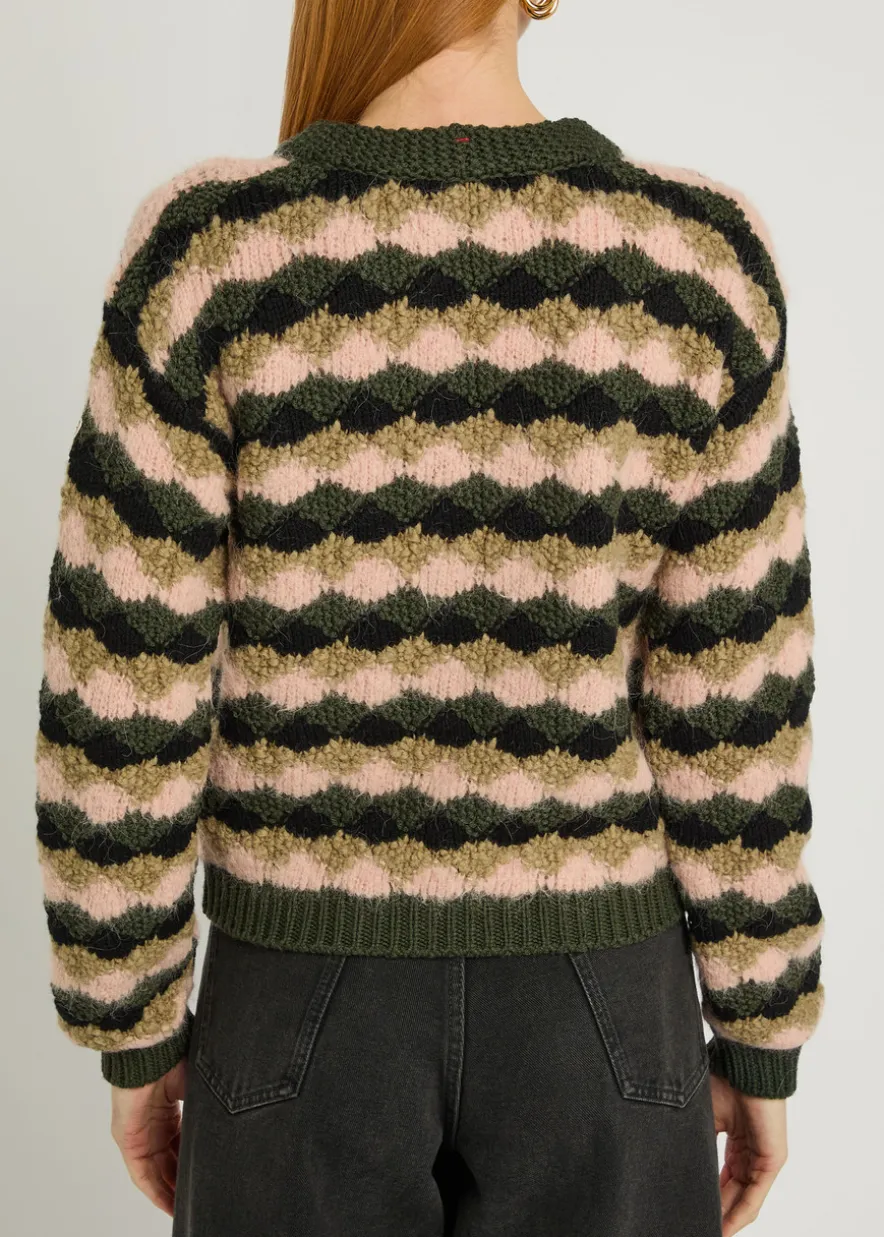 Striped wool-blend jumper