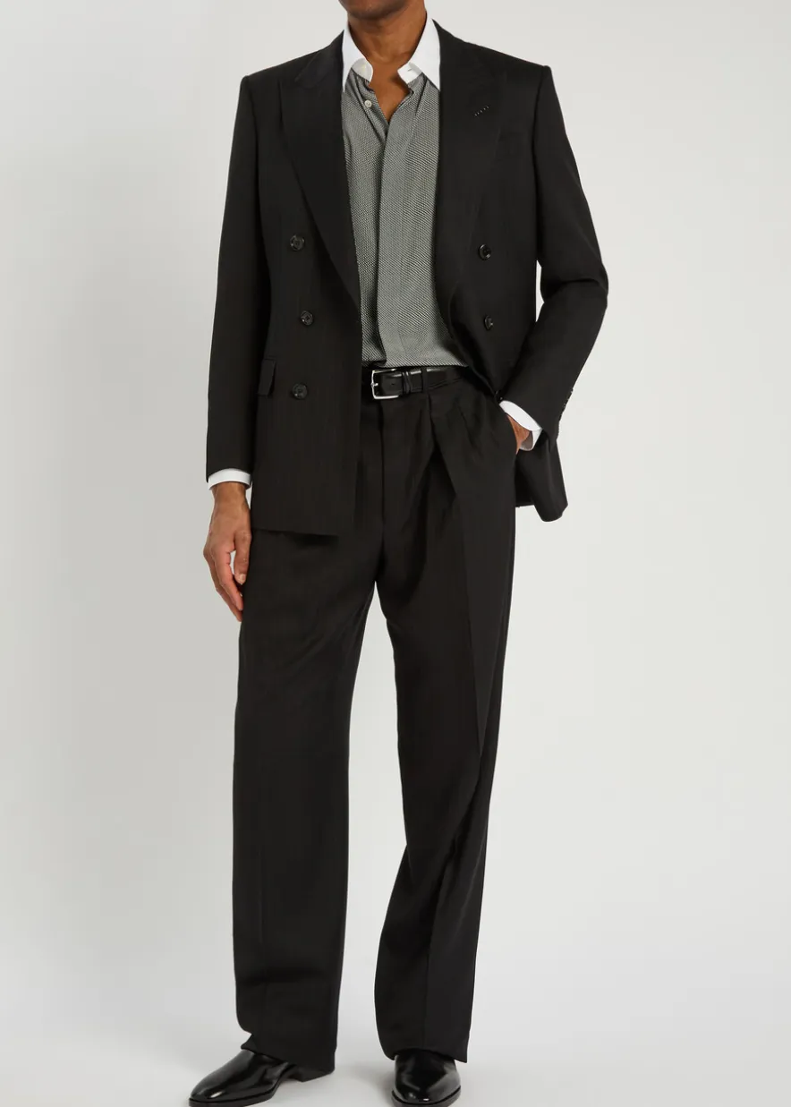 Striped wool trousers